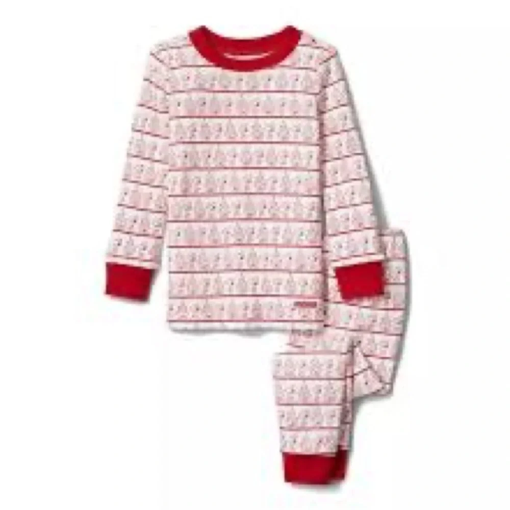 Janie and Jack Kids Snoopy Peanuts PJs Red White Size 3